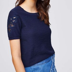 NWT LOFT Lacy Sweater Tee Small